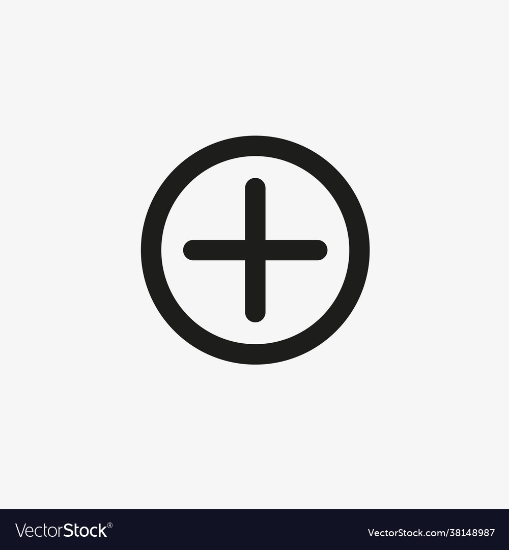 Add button line icon for website and apps ui vector image Add button line icon for website and apps ui