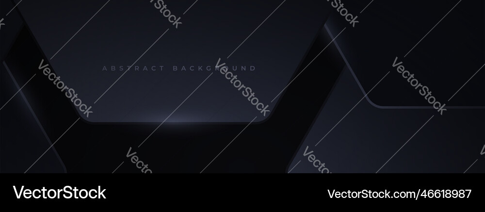 Black 3d hexagonal technology wide abstract Vector Image
