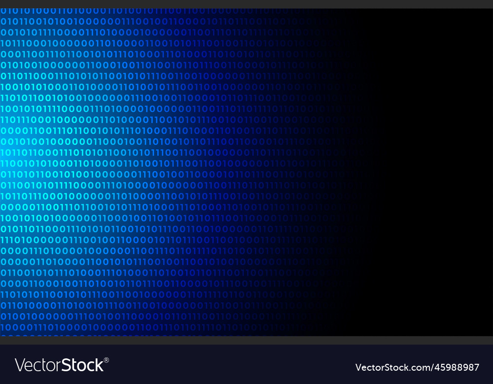 Blue digital binary code data numbers background vector image Blue digital binary code data numbers background