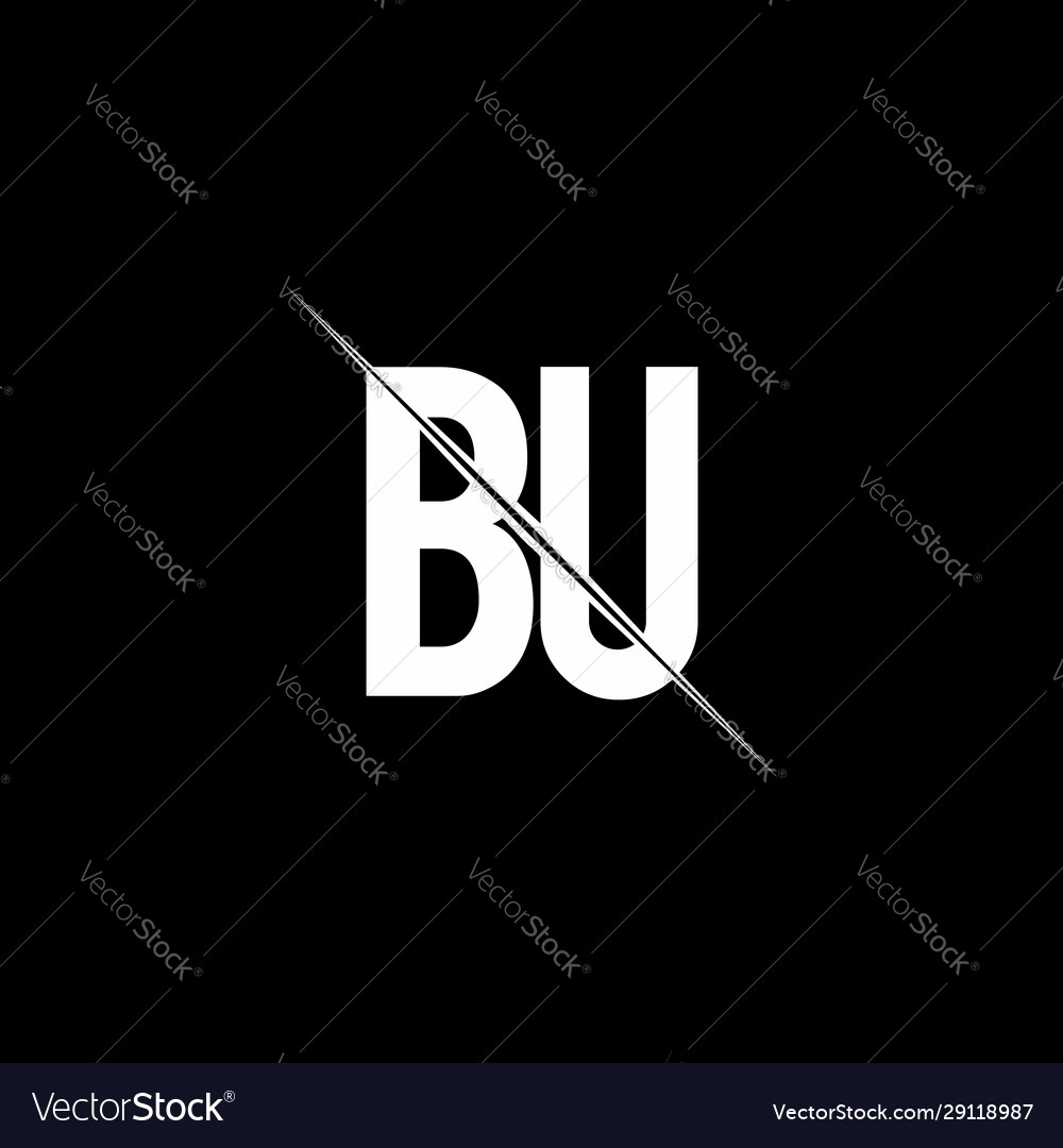 Bu logo monogram with slash style design template