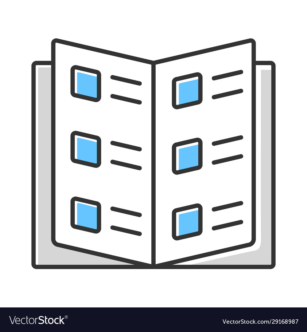 Business catalog catalogue flat design color icon Vector Image