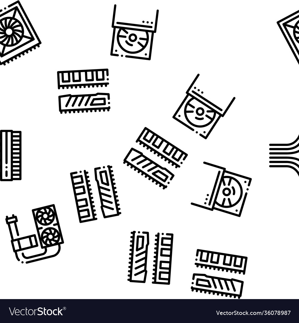 Computer technology seamless pattern vector image Computer technology seamless pattern