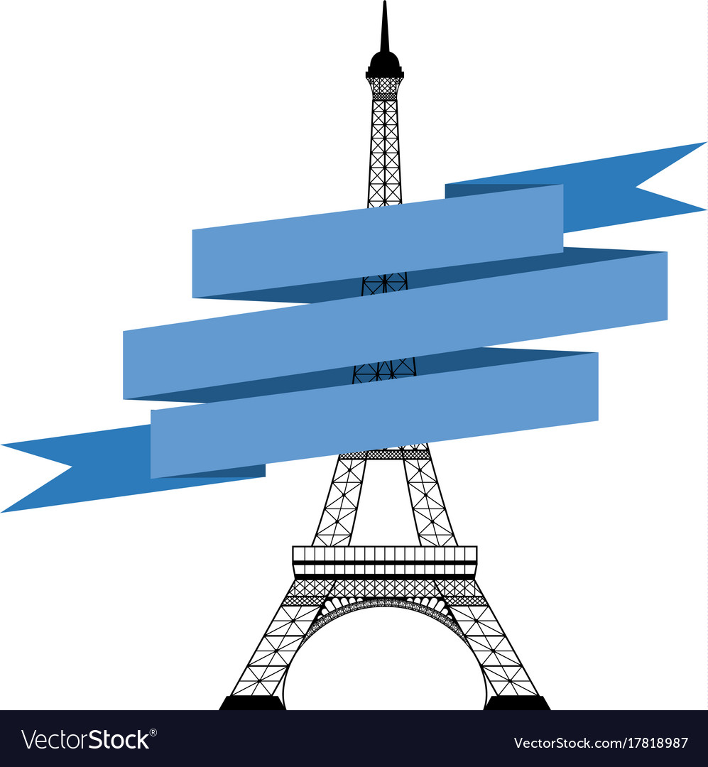 Eiffel tower with ribbon