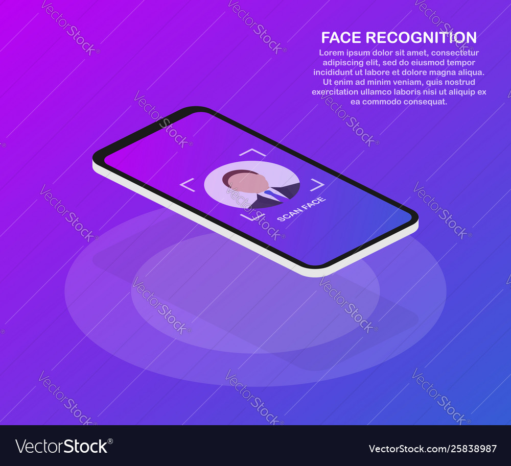 Face recognition concept design can use for web vector image Face recognition concept design can use for web