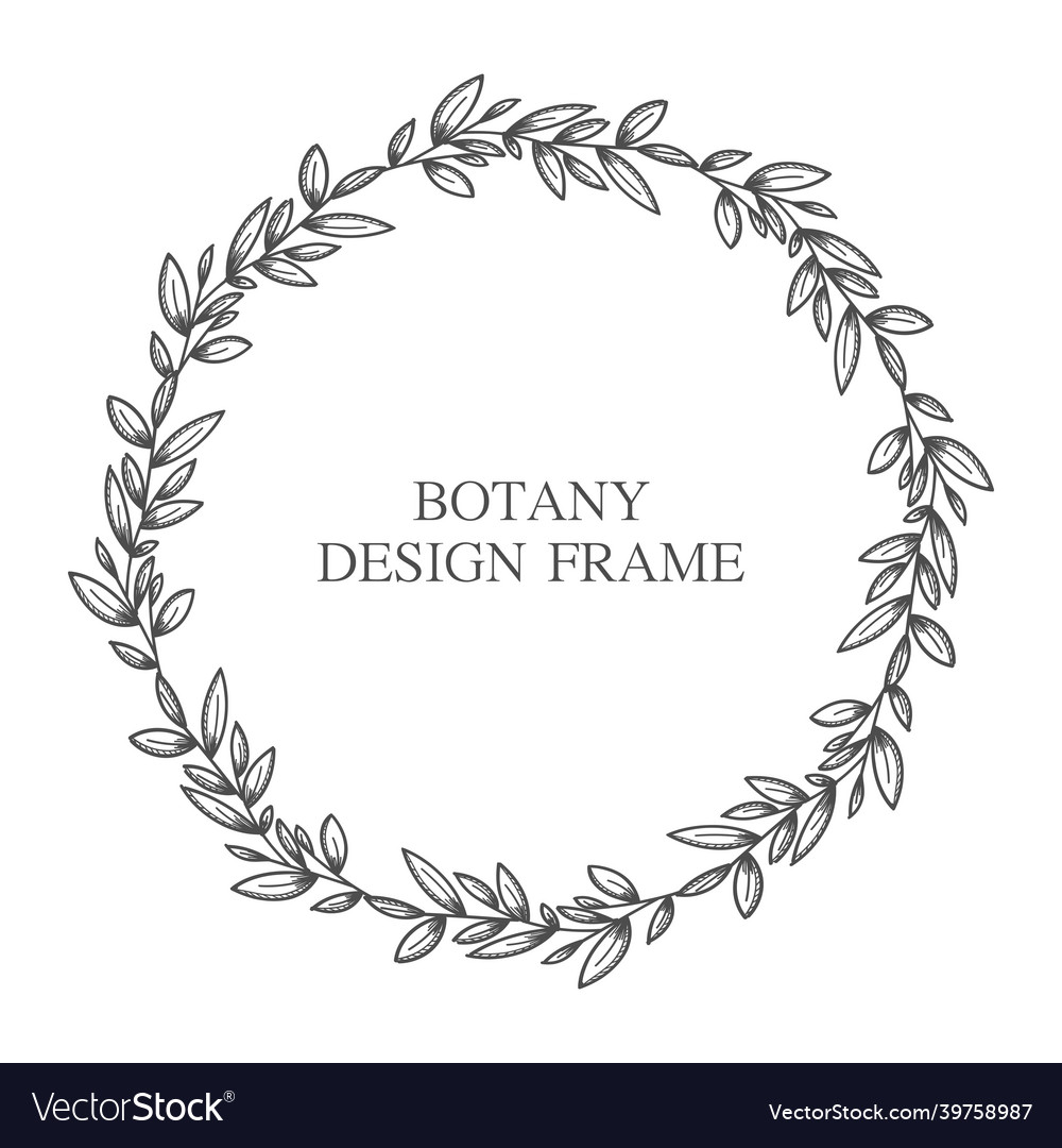 Geometrischer Blütenkranz mit Blättern und Ästen