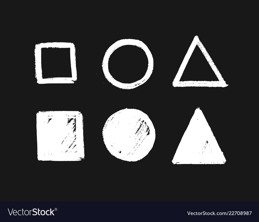 Geometric shapes set hand drawn Royalty Free Vector Image