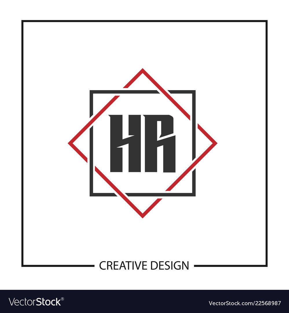 initial hr letter logo template design royalty free vector