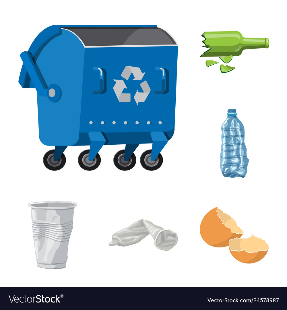 Isolated object of environment and waste sign set vector image Isolated object of environment and waste sign set