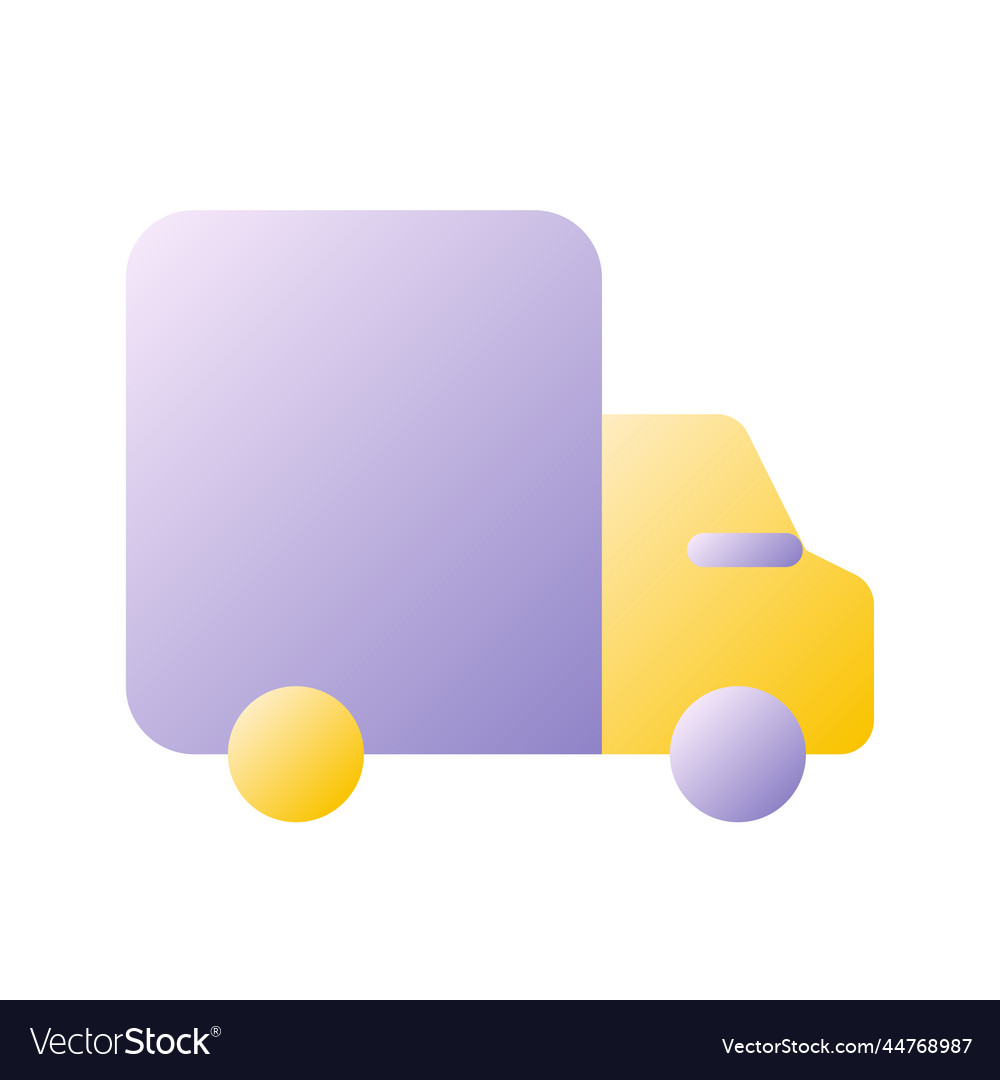 Lorry flat gradient two-color ui icon vector image Lorry flat gradient two-color ui icon
