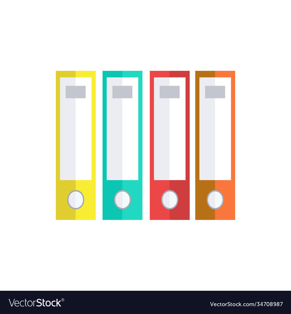 Office folders for storing contracts on white