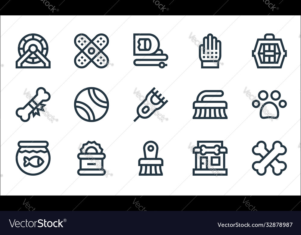 Pet shop line icons linear set quality