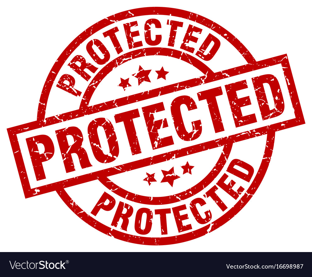 Protected round red grunge stamp Royalty Free Vector Image