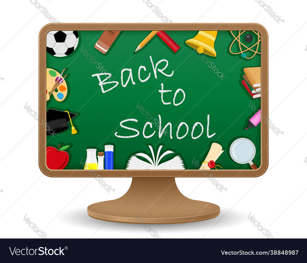 School blackboard monitor screen education concept