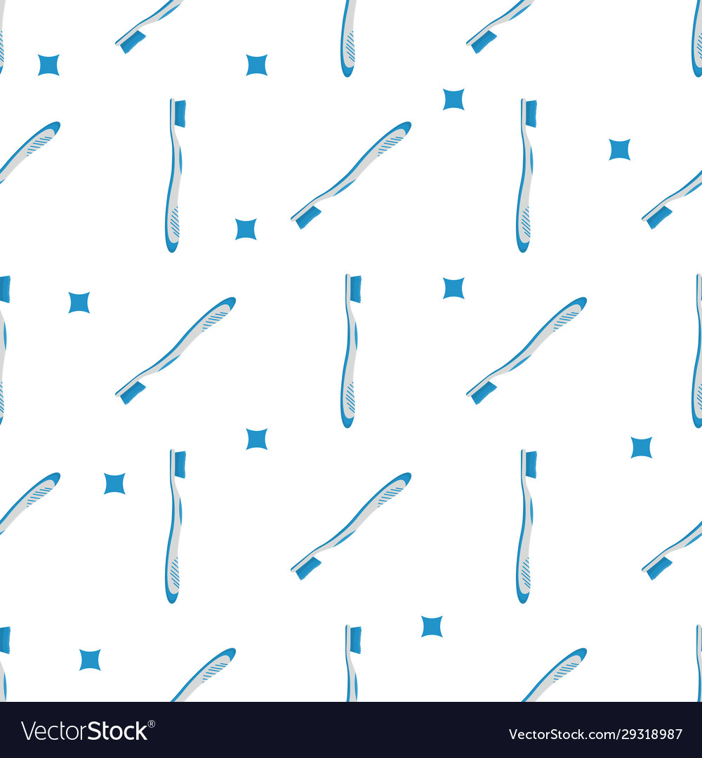 Seamless pattern with toothbrush blue color