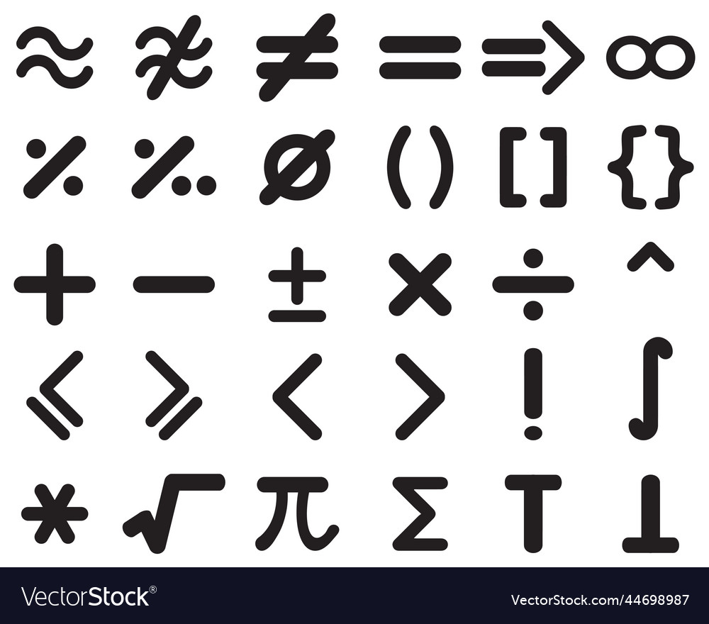 Set of different maths icons Royalty Free Vector Image