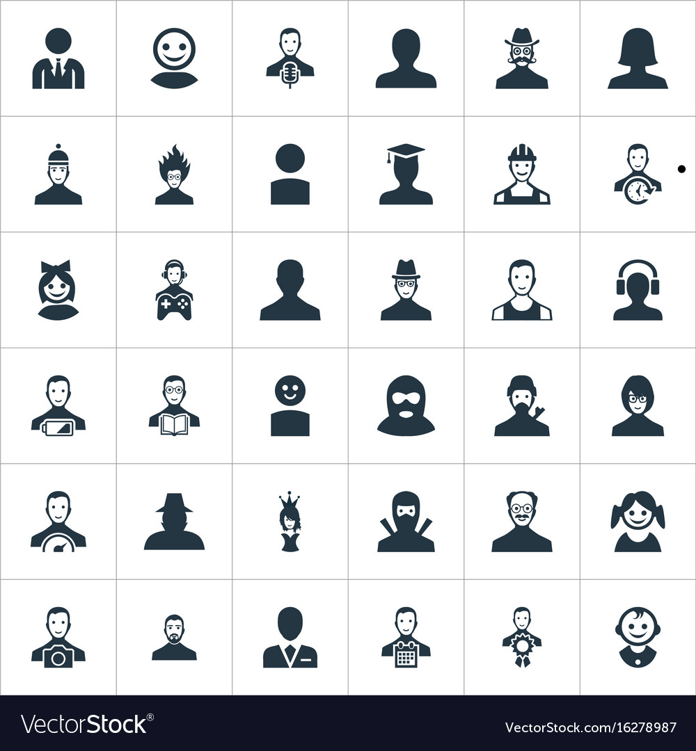 Set of simple member icons