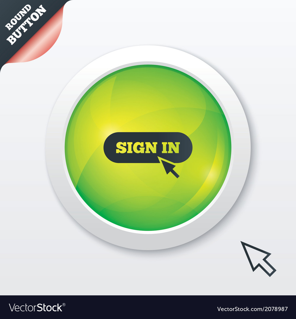 Sign in with cursor pointer icon login symbol