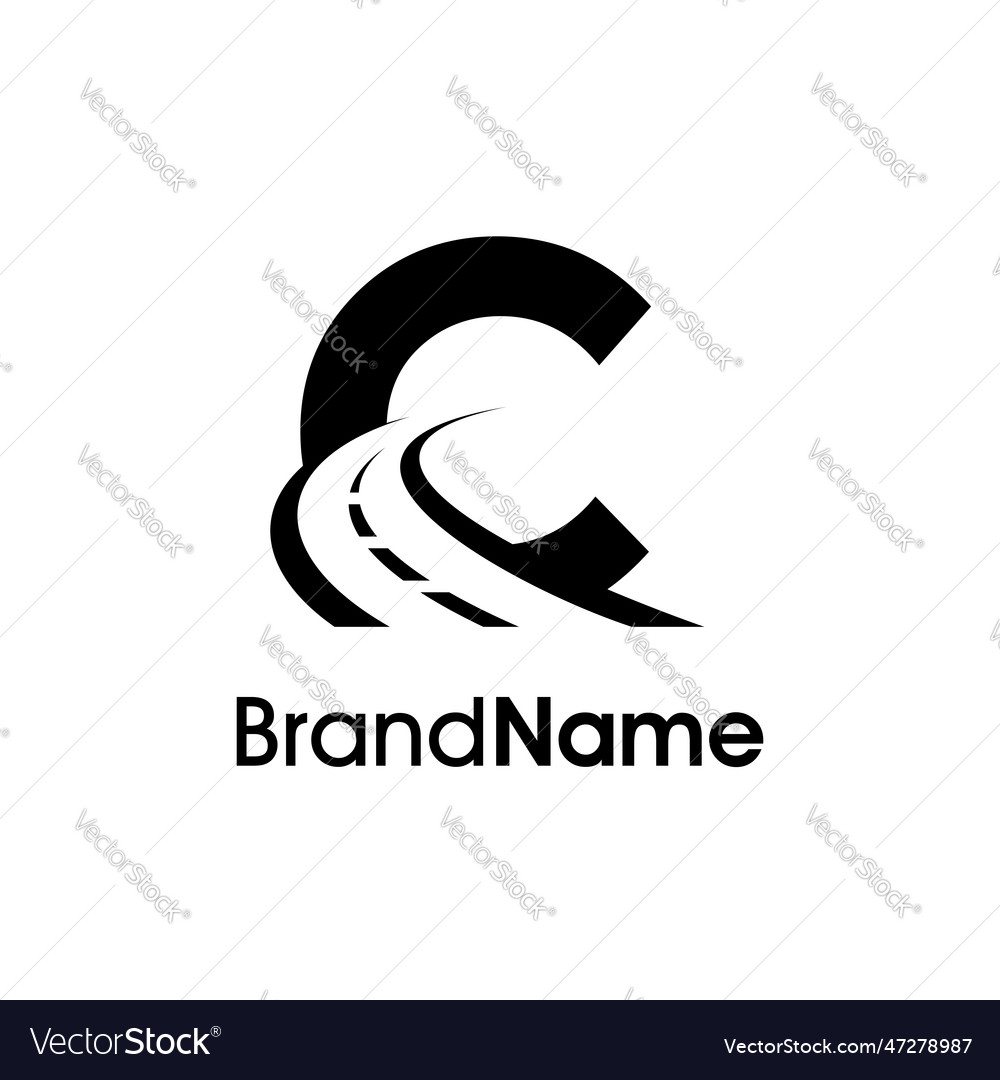 Simple initial c way logo vector image Simple initial c way logo
