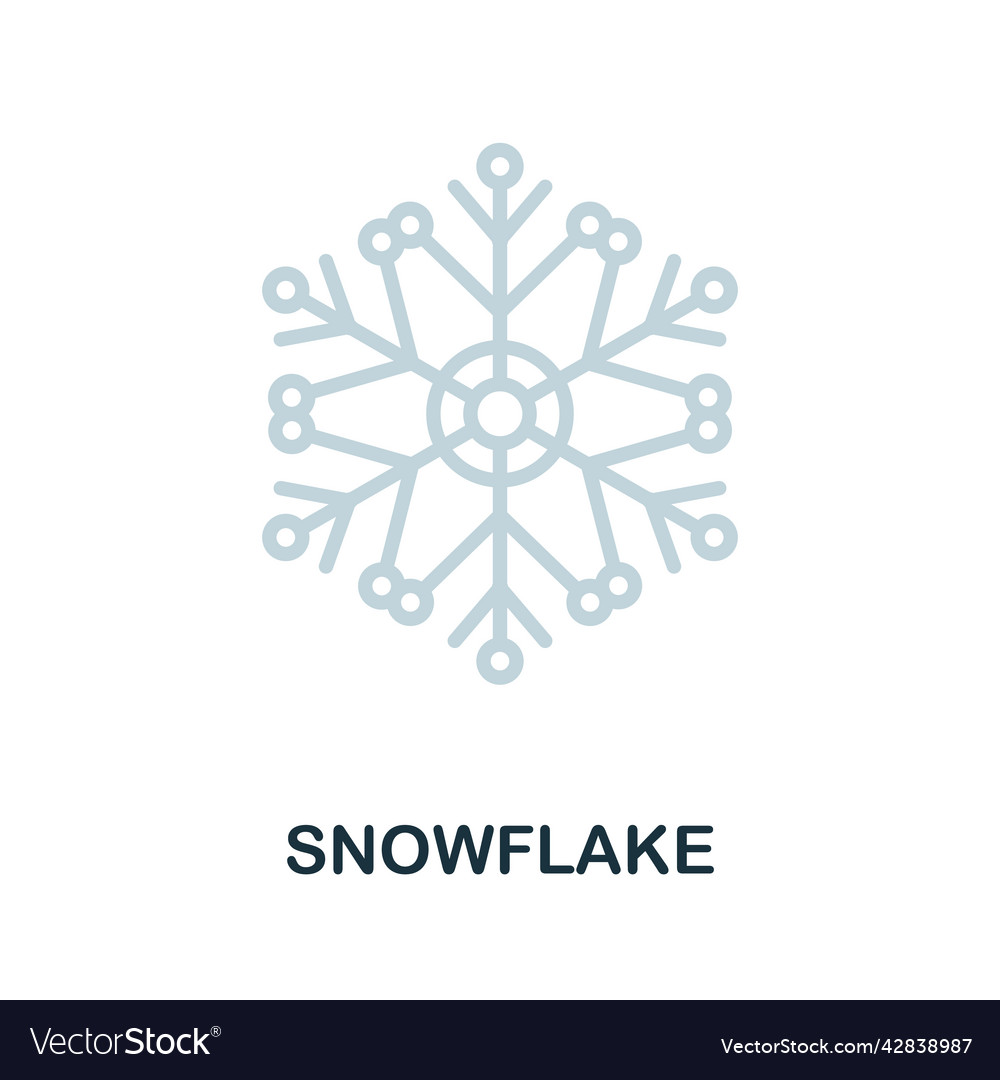 Snowflake flat icon colored element sign from vector image Snowflake flat icon colored element sign from