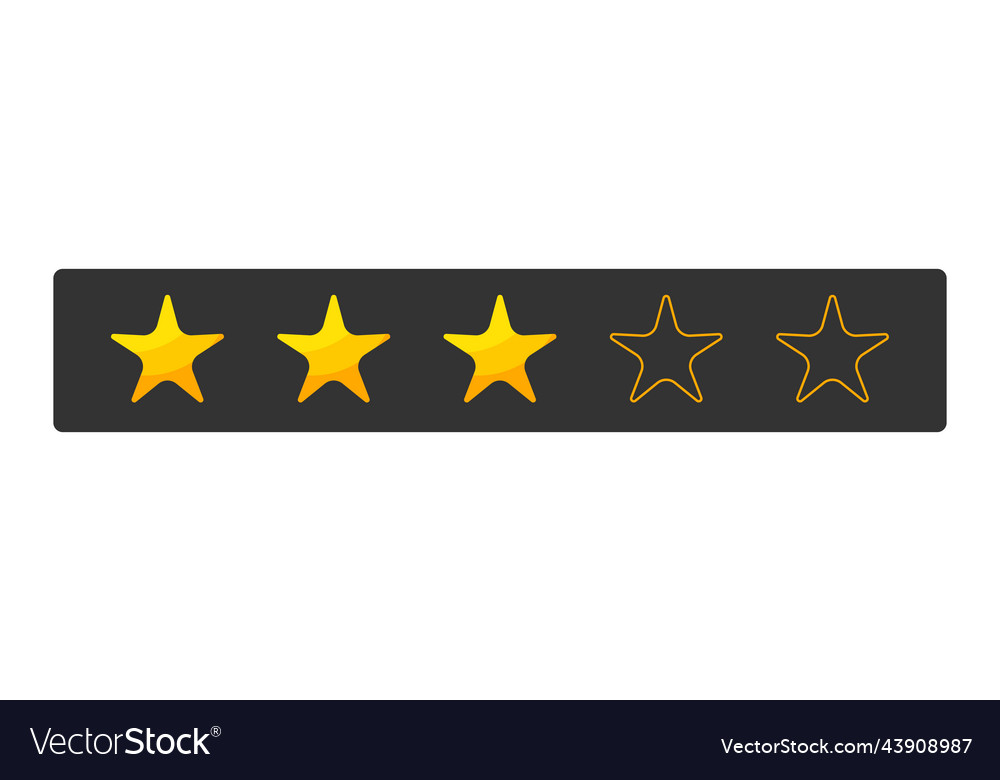 Three stars rating button vector image Three stars rating button