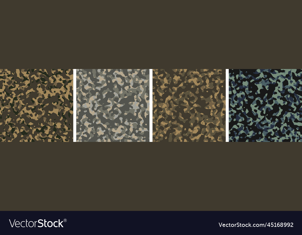 4 camouflage background set pattern design vector image 4 camouflage background set pattern design