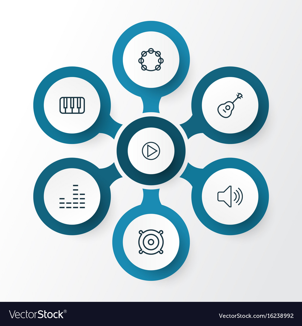Audio outline icons set collection of orator
