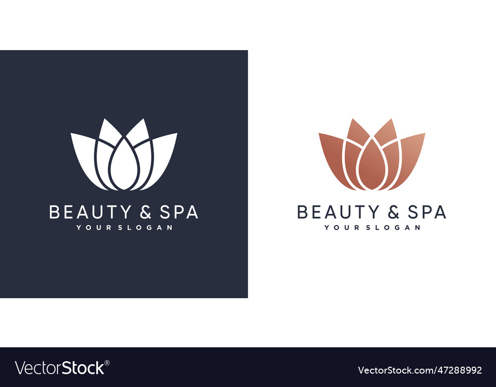 Beauty and spa logo with lotus concept Royalty Free Vector