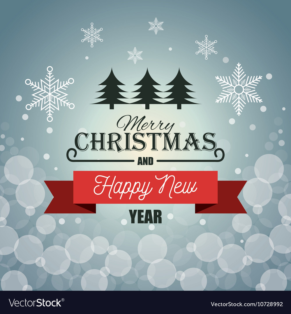 Card Merry Christmas New Year Red Banner Graphic Vector Image