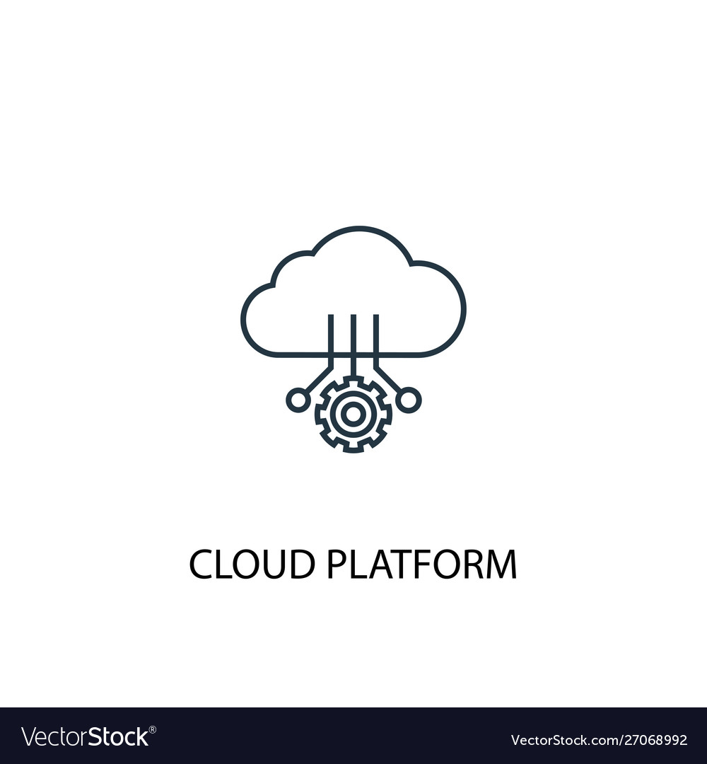 Cloud platform concept line icon simple element