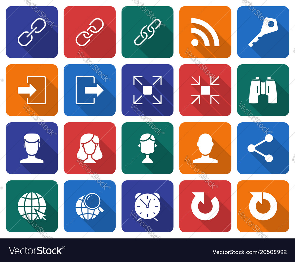 Collection of rounded square icons user interface