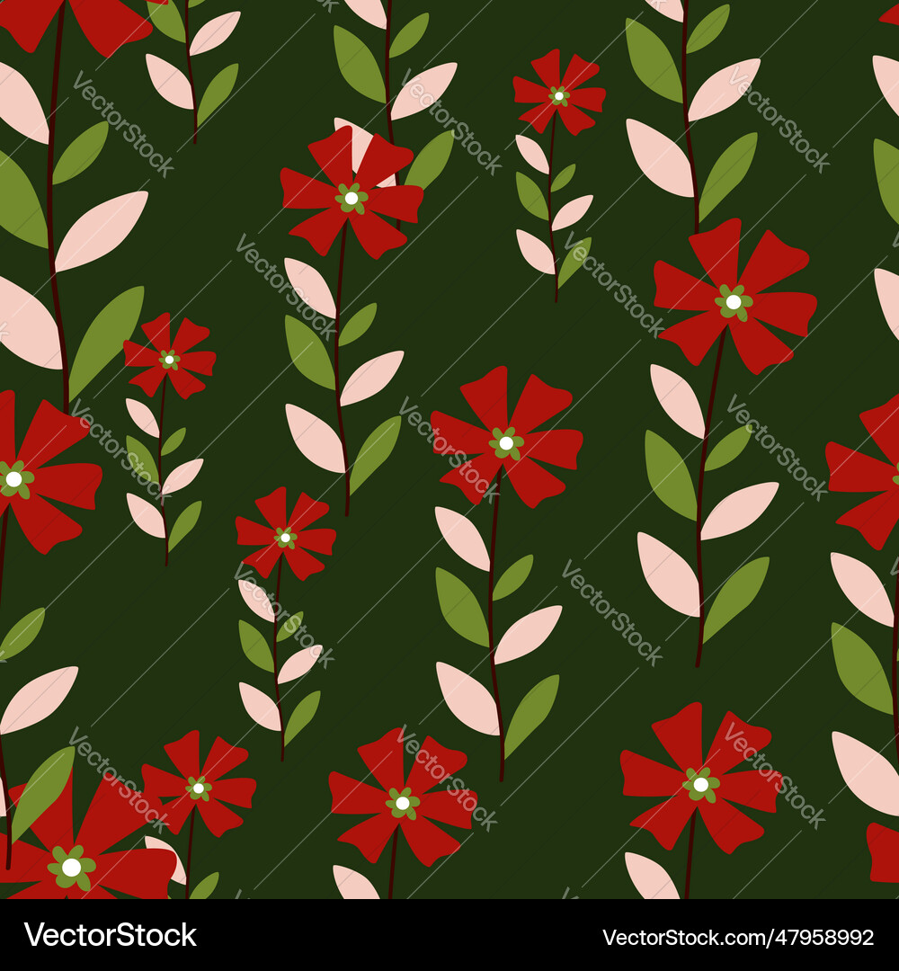Cute stylized ditsy flower seamless pattern Vector Image