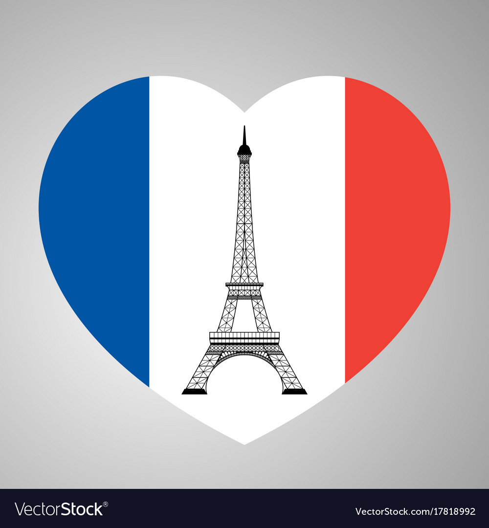 Eiffel Tower in Heart Symbol