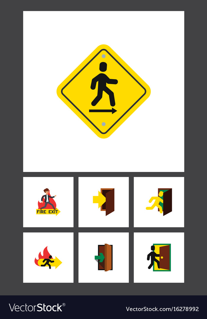 Flat icon emergency set of direction pointer