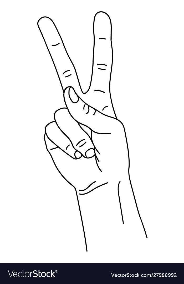 Gesture in form two fingers index vector image Gesture in form two fingers index