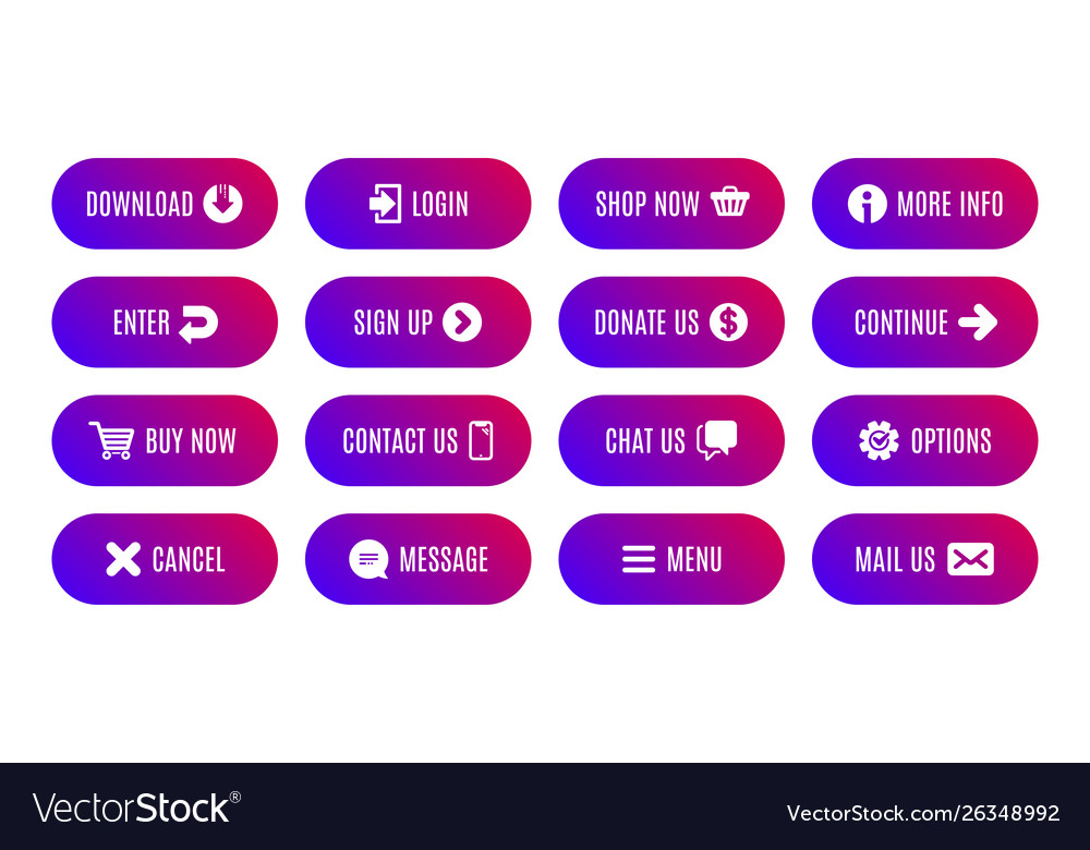 Gradient action buttons submit message continue