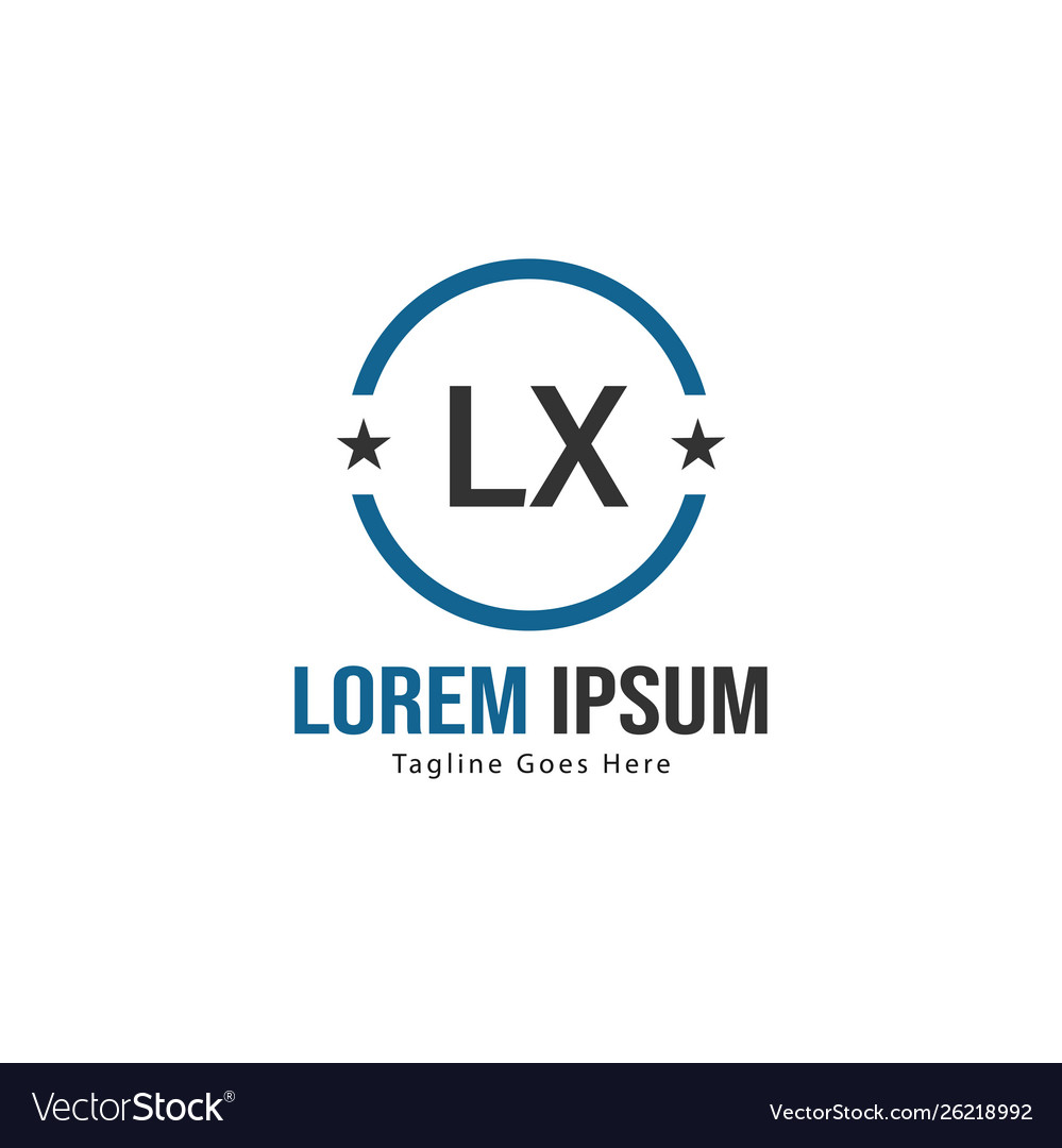 Initial lx logo template with modern frame Vector Image Initial lx logo template with modern frame