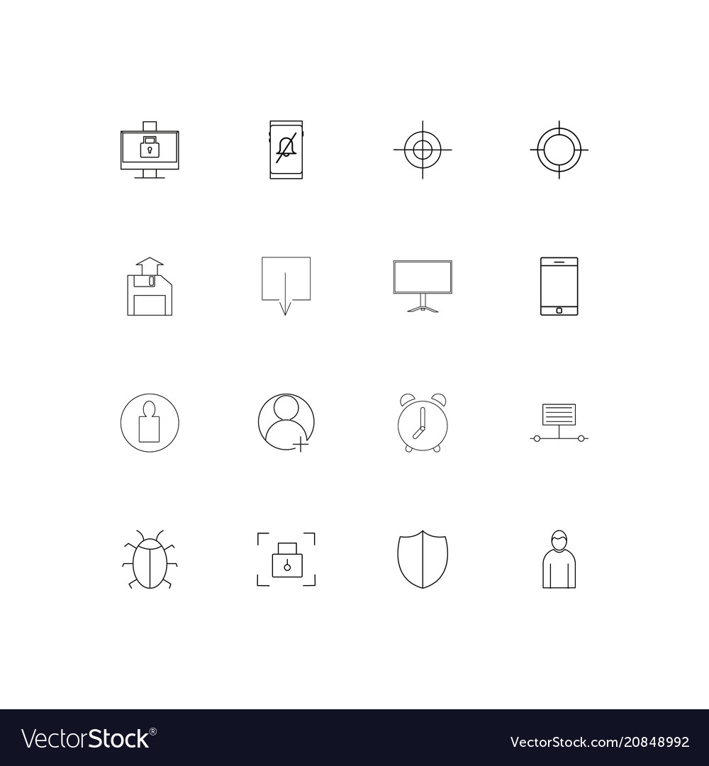 Internet technologies linear thin icons set