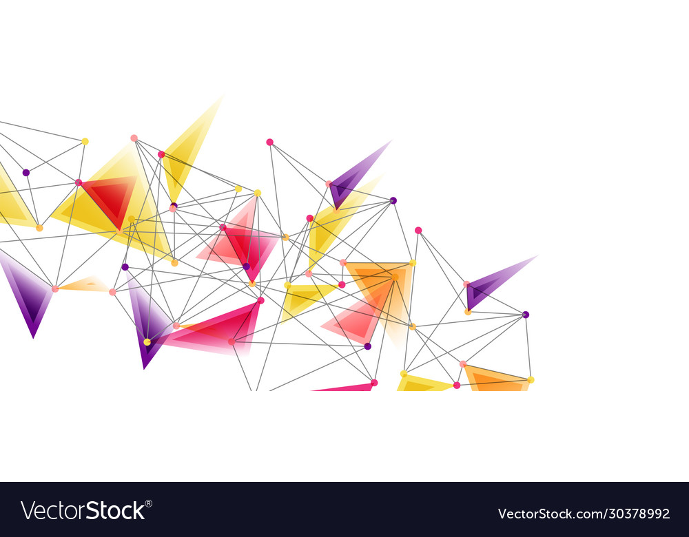 Line points connections triangular technology Vector Image Line points connections triangular technology