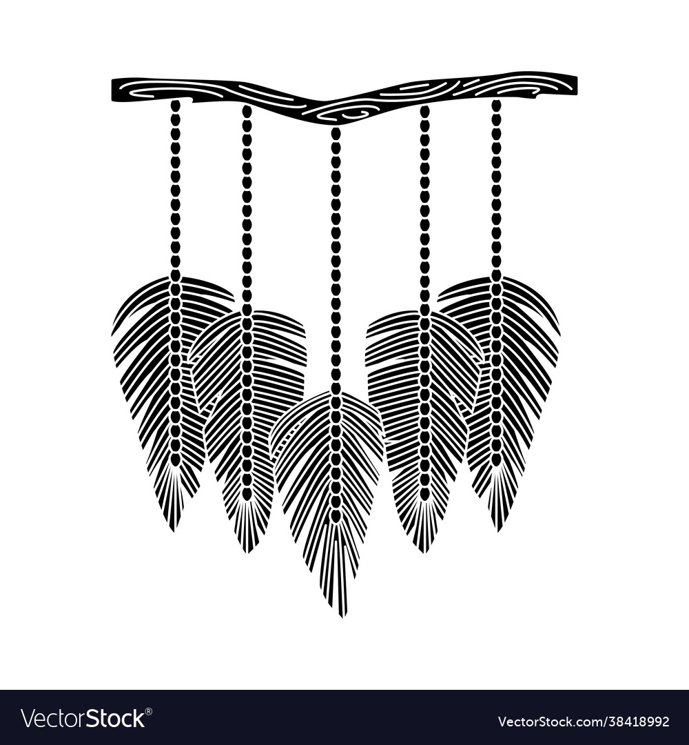 Macrame mural in boho style simple vector image Macrame mural in boho style simple
