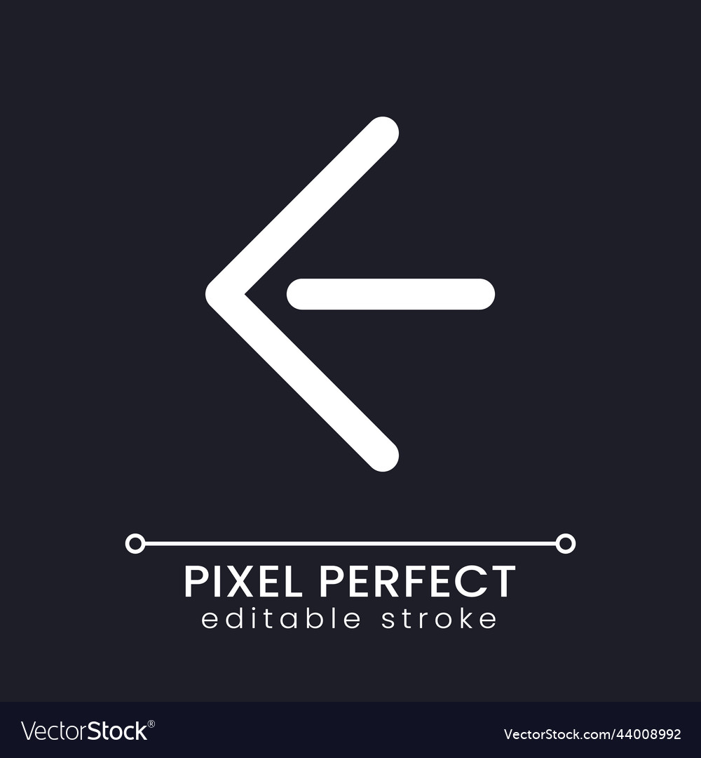 Move back pixel perfect white linear ui icon Vector Image Move back pixel perfect white linear ui icon