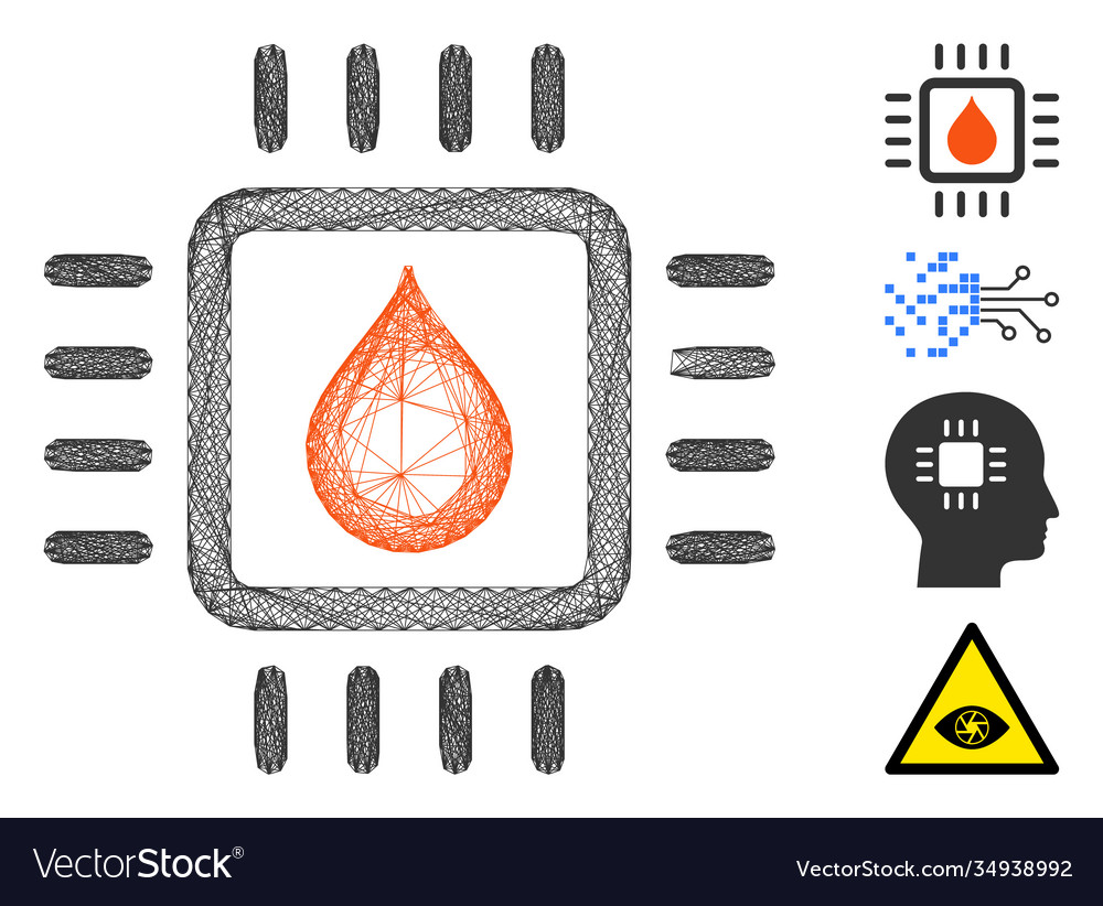 Network drop analysis chip mesh Vector Image Network drop analysis chip mesh