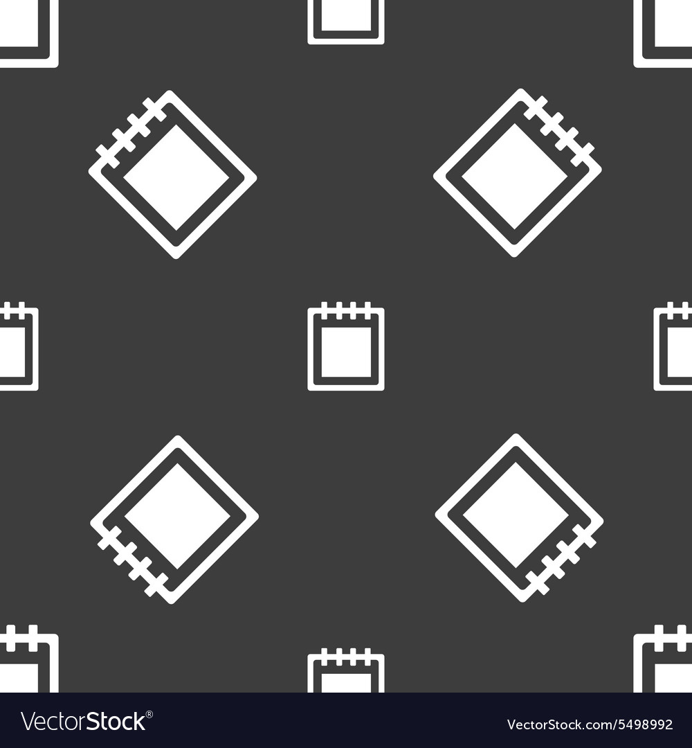 Notepad icon sign seamless pattern on a gray