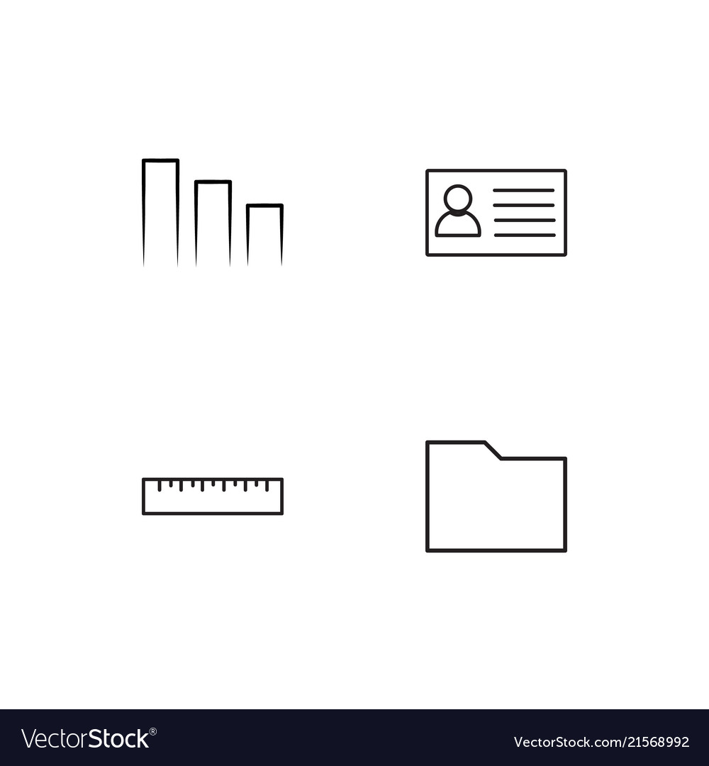 Office linear icons set simple outline