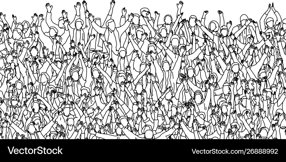 Group Hand Rise Vector Raising Hands Crowd Royalty Free Vector Image - VectorStock