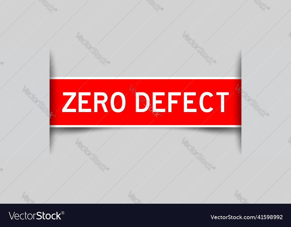 Red Defect Label on Gray Background