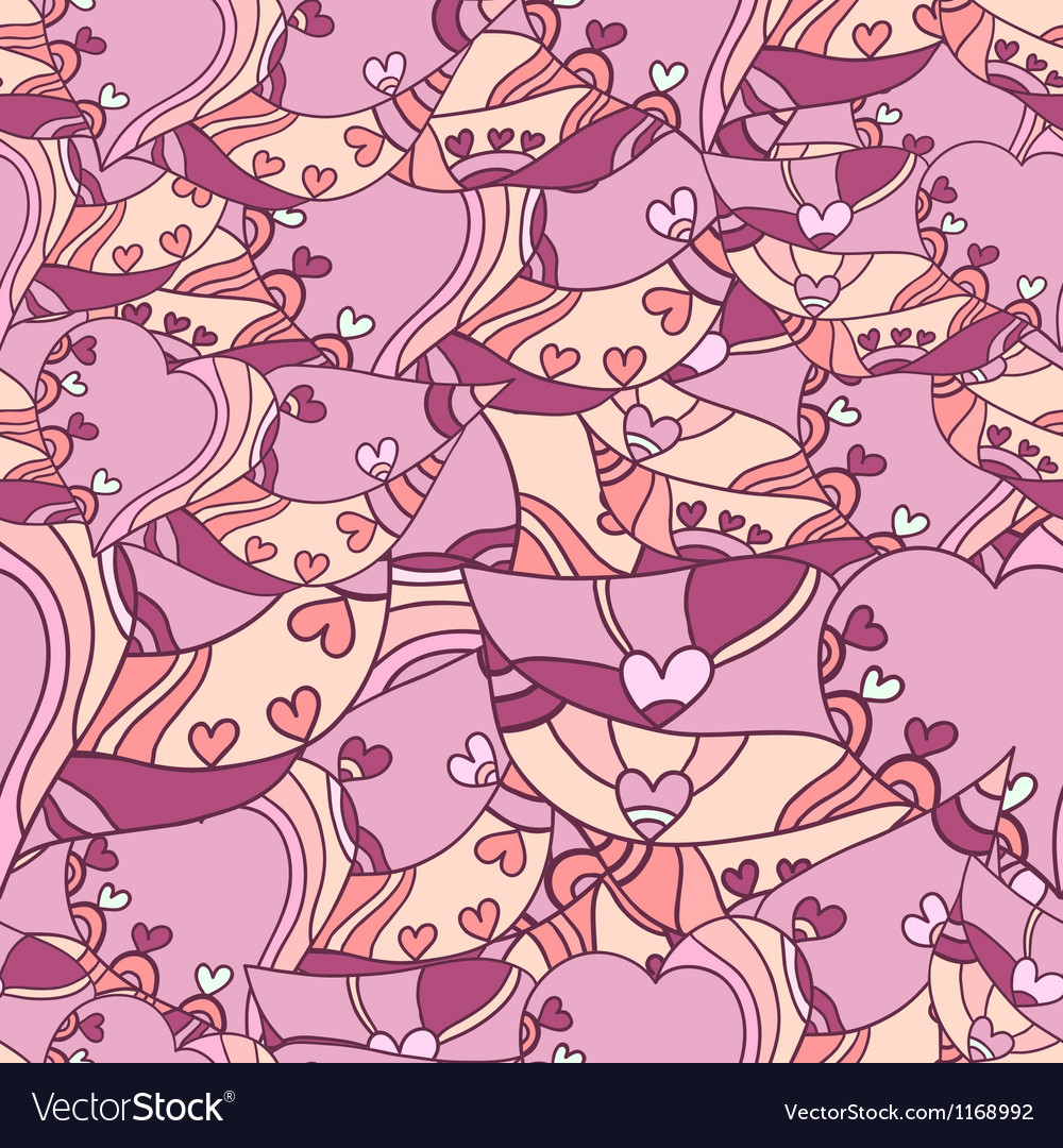 Seamless abstract pattern with hearts