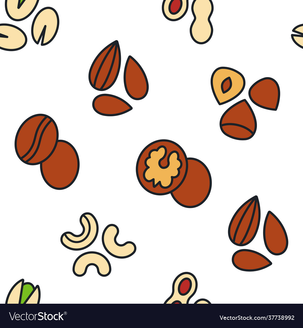 Seamless pattern with linear color icons vector image Seamless pattern with linear color icons