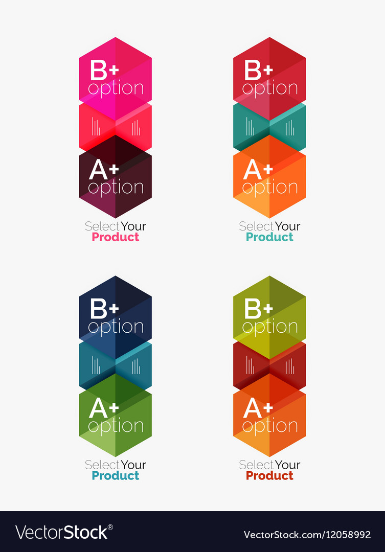 Set of infographic templates with text and options