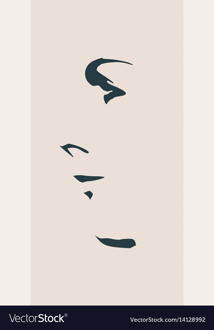 Silhouette of a female head face profile view