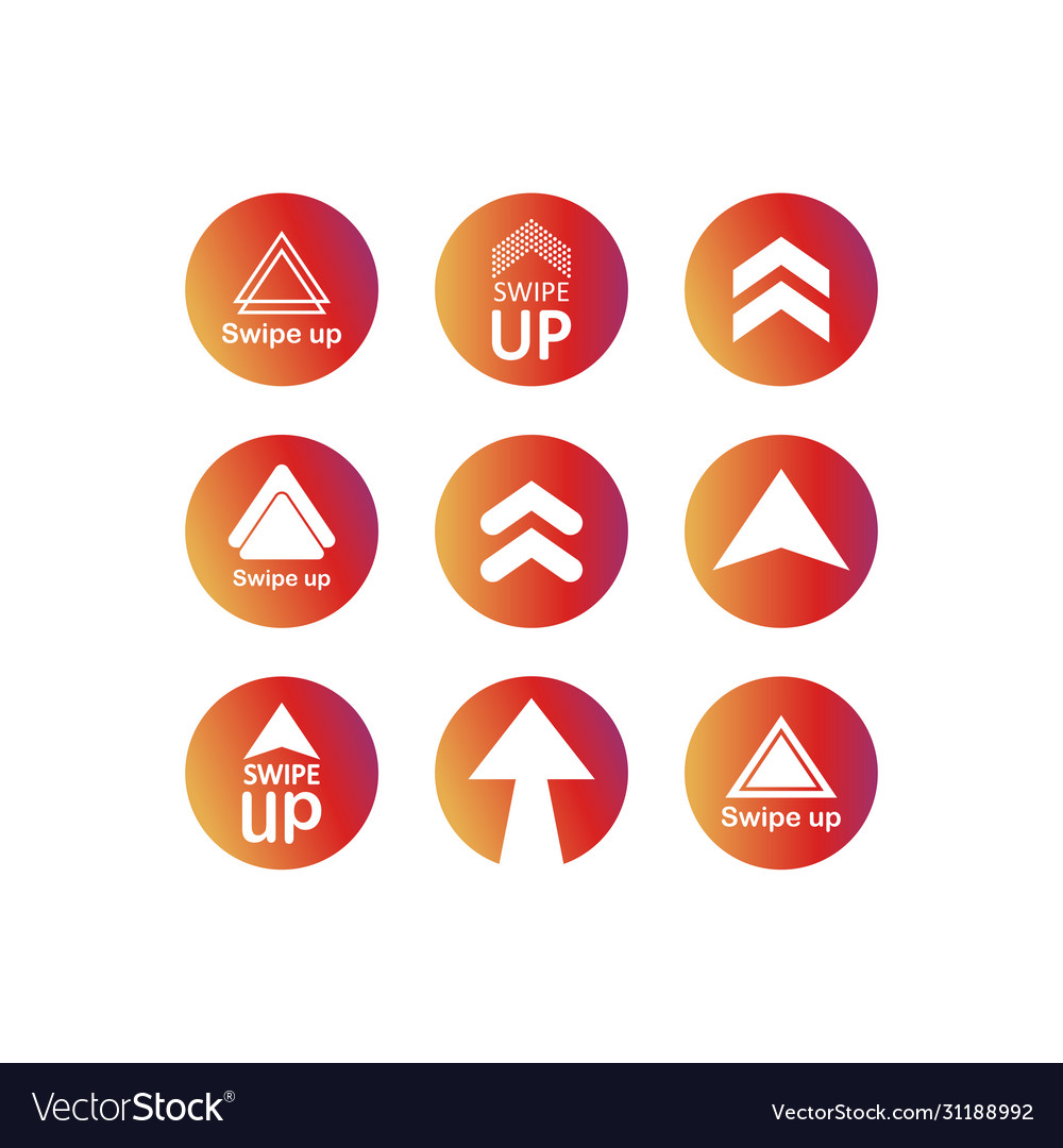 Swipe up arrow icon modern button for web